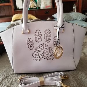 Lilac pawprint purse